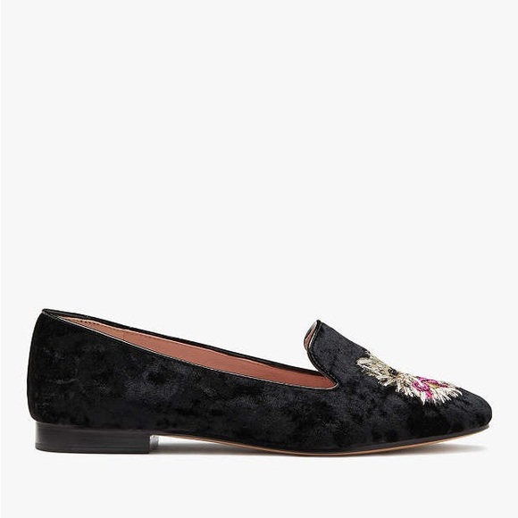 ♠️kate spade Lounge Whiskers Meow Cat Suede Loafers, Black Multi NIB - Picture 3 of 16